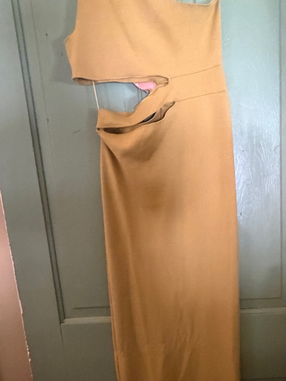 Zara Mustard Cutout Maxi Skirt